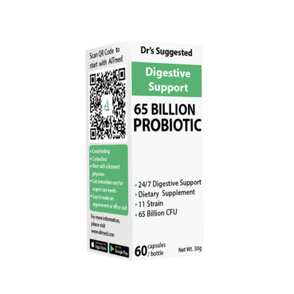 AiTmed Probiotic - 65 Billion CFU Dietary supplement, Digestive Support Probiotic Capsules