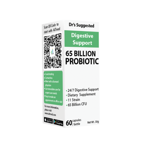 AiTmed Probiotic - 65 Billion CFU Dietary supplement, Digestive Support Probiotic Capsules