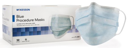 Procedure Mask McKesson Pleated Earloops One Size Fits Most Blue NonSterile